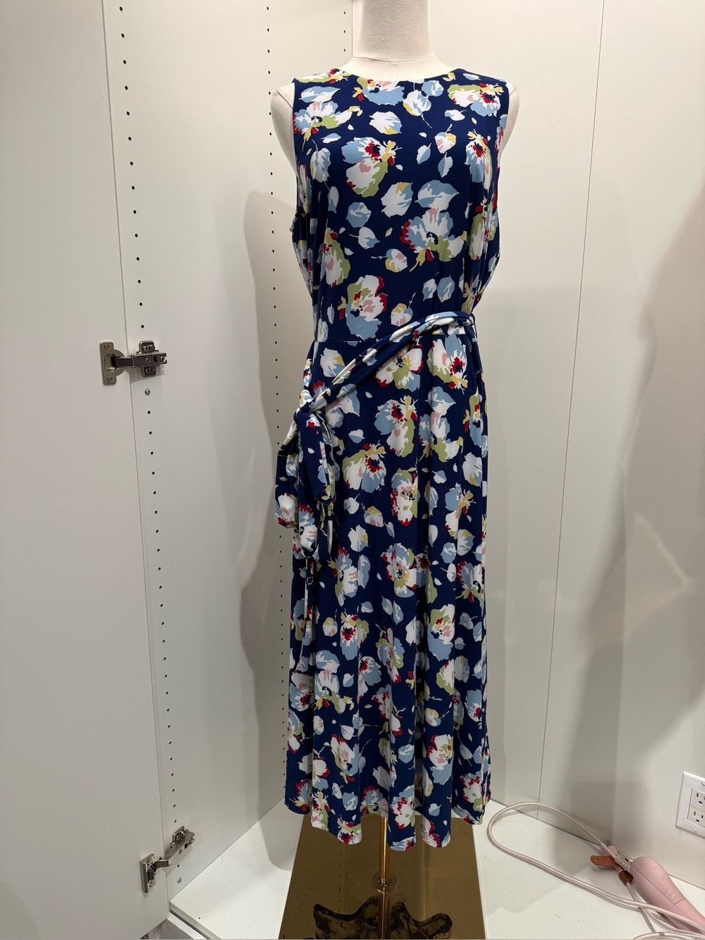 Lauren Ralph Lauren Navy Floral Maxi Dress with Belt